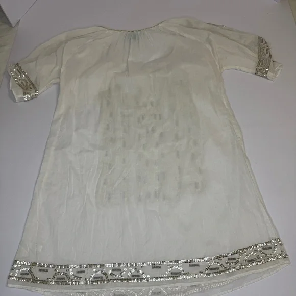 TAJ by Sabrina Crippa Tops Taj By Sabrina Embellished Tunic Dress coverup sz M - Picture 4 of 10